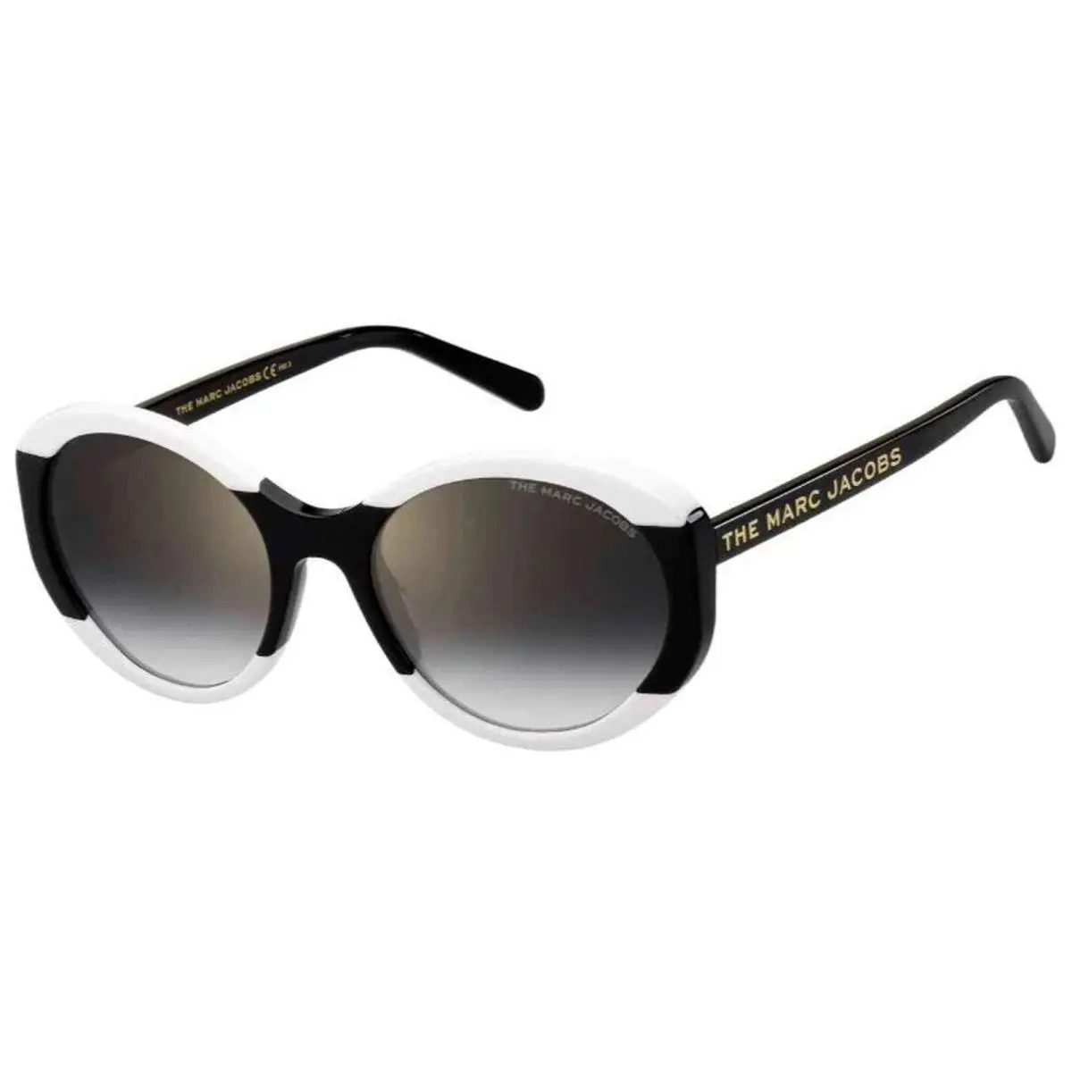 Women`s Black/white Round Sunglasses - MARC520S-080S-FQ by Marc Jacobs