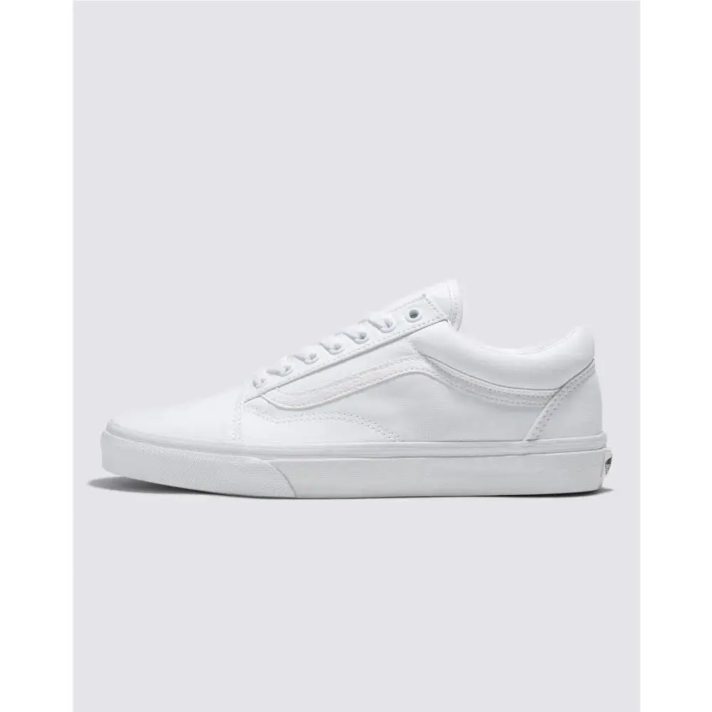 Old Skool True White Unisex Skate Shoes Canvas Sneakers Size 3.5 Kids by Vans