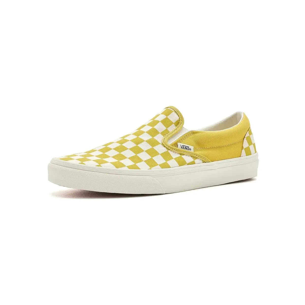 Unisex Sneakers Athletic Shoes  Classic Slip-on Color Theory Checkerboard Dusty Gold by Vans