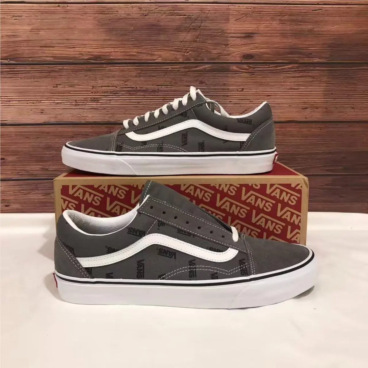 Old Skool `pewter Black Monogram` Men`s Shoes VN0A5JMI90M by Vans