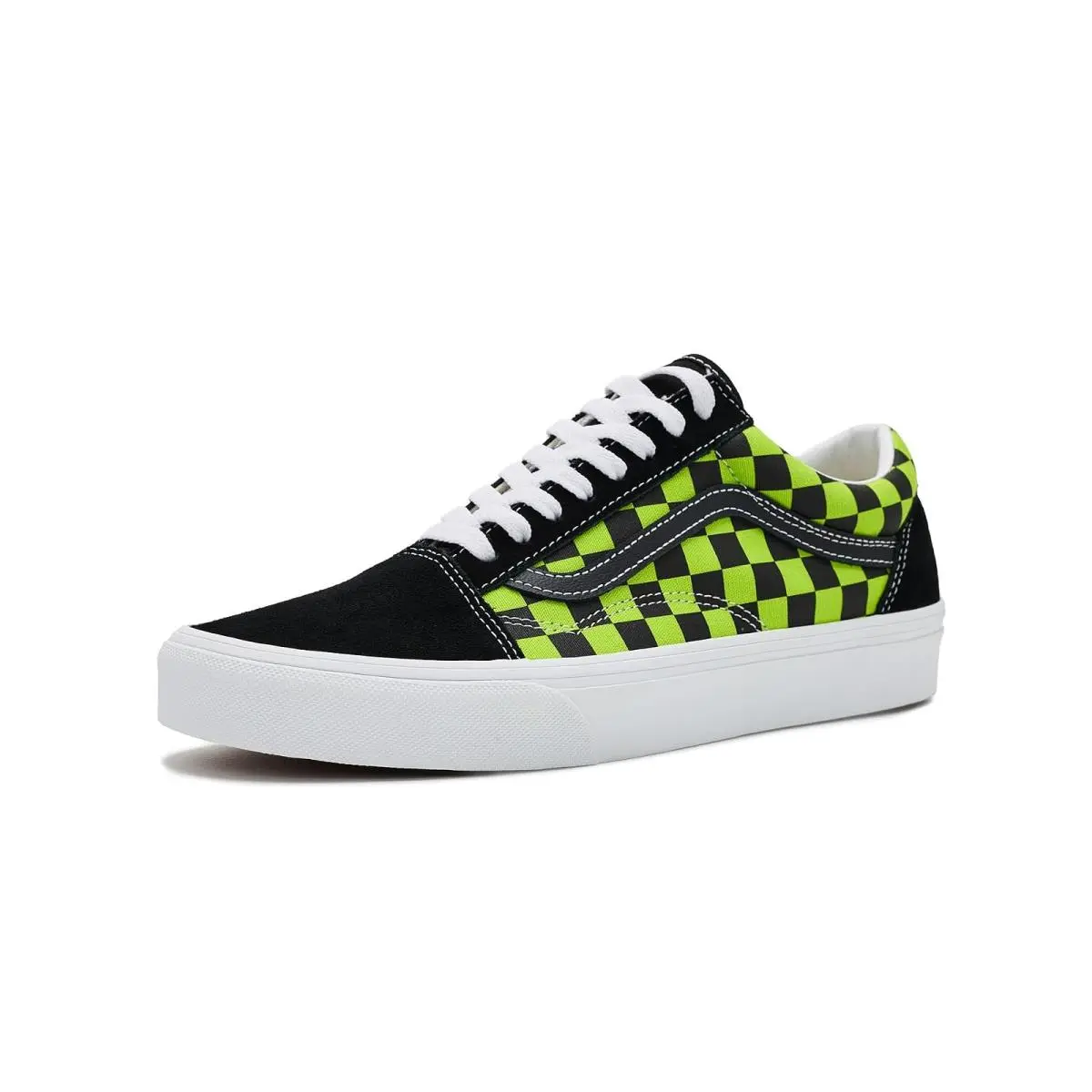 Unisex Sneakers Athletic Shoes  Old Skool™ Checkerboard Black/Green Foam by Vans