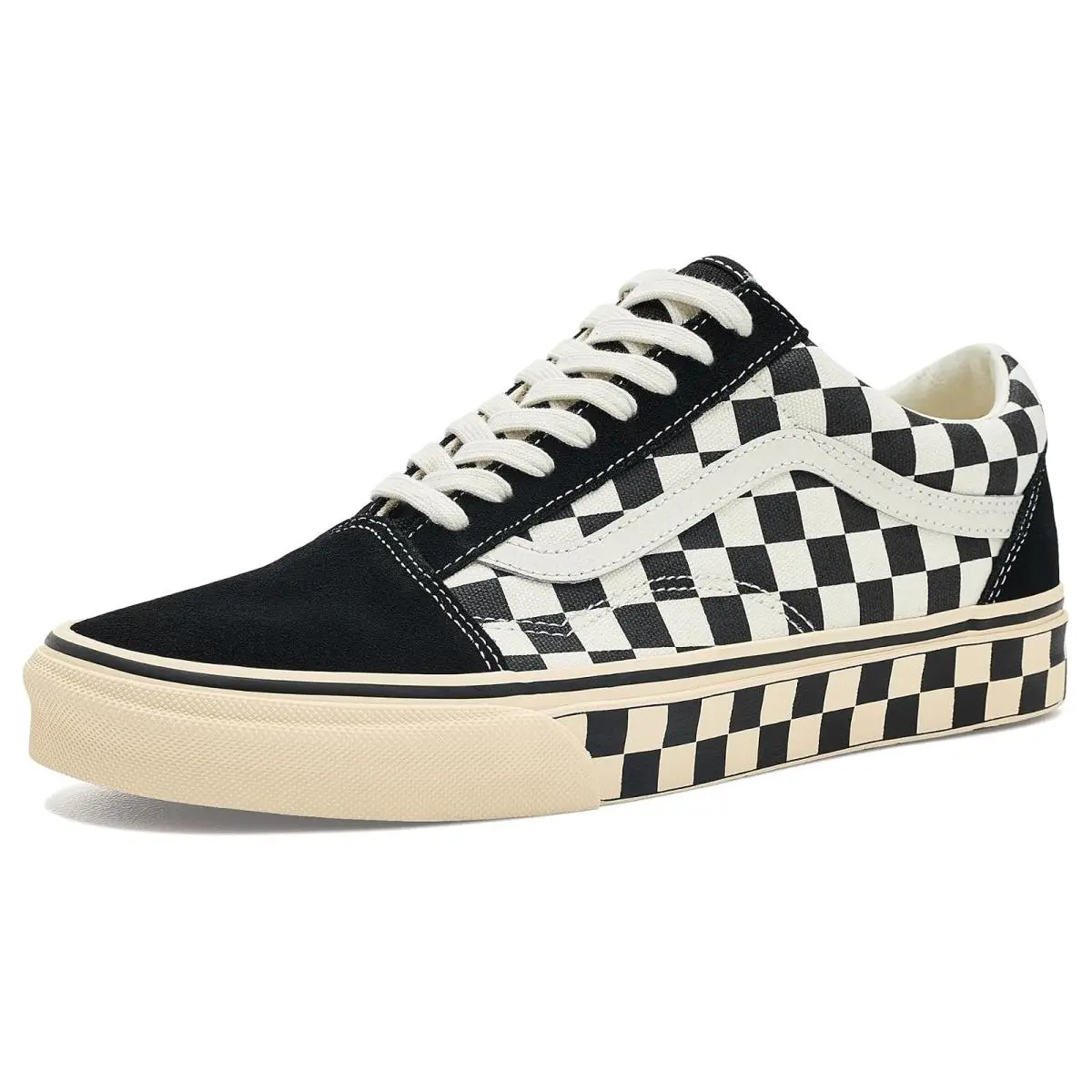 Unisex Sneakers Athletic Shoes  Old Skool™ Checkerboard Black/Marshmallow by Vans
