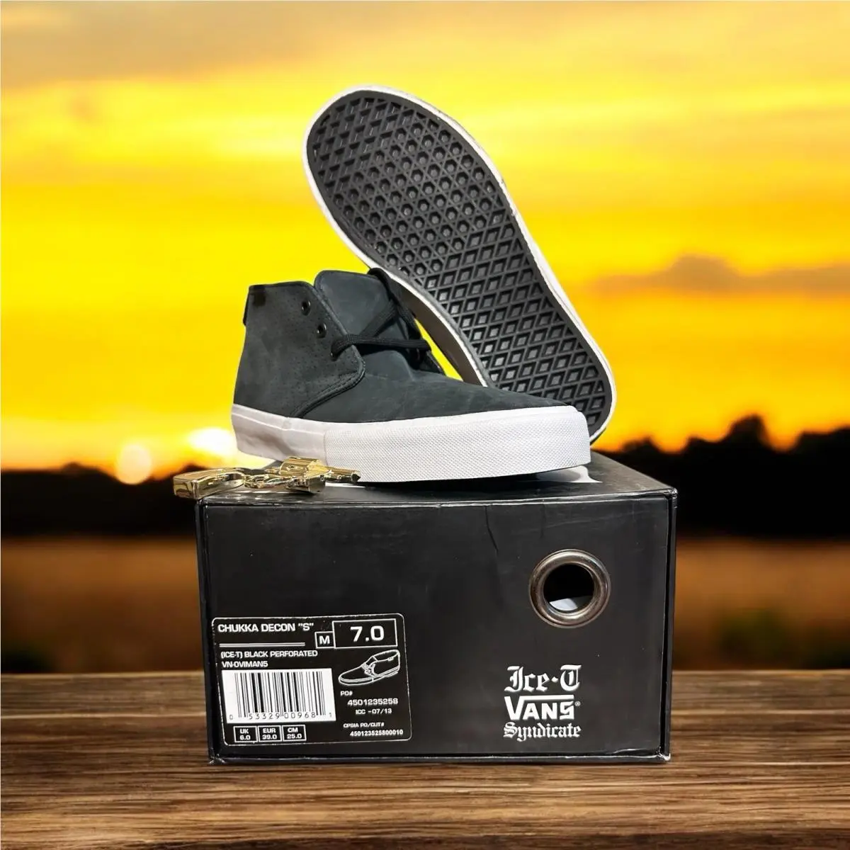 Size 7  Syndicate Chukka Decon “s” Ice T Black Perforated VN 0VIMAN5 by Vans