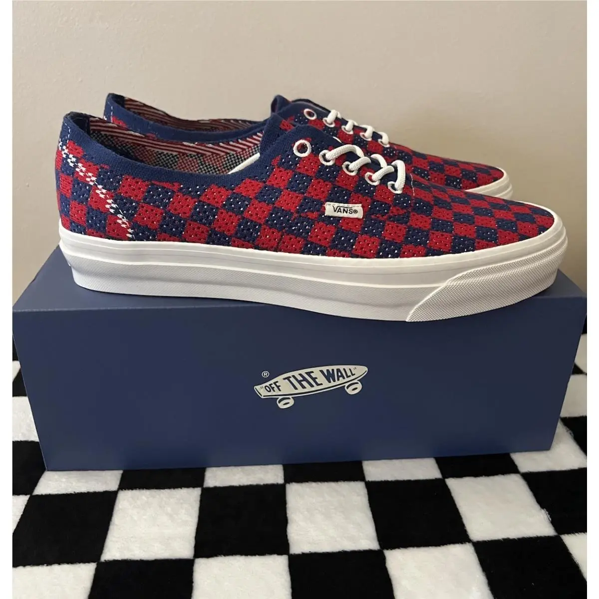 Vans shoes - VANS Premium Authentic - Premium Authentic - VN000EJCRDB - Checkerboard Red/Blue 0