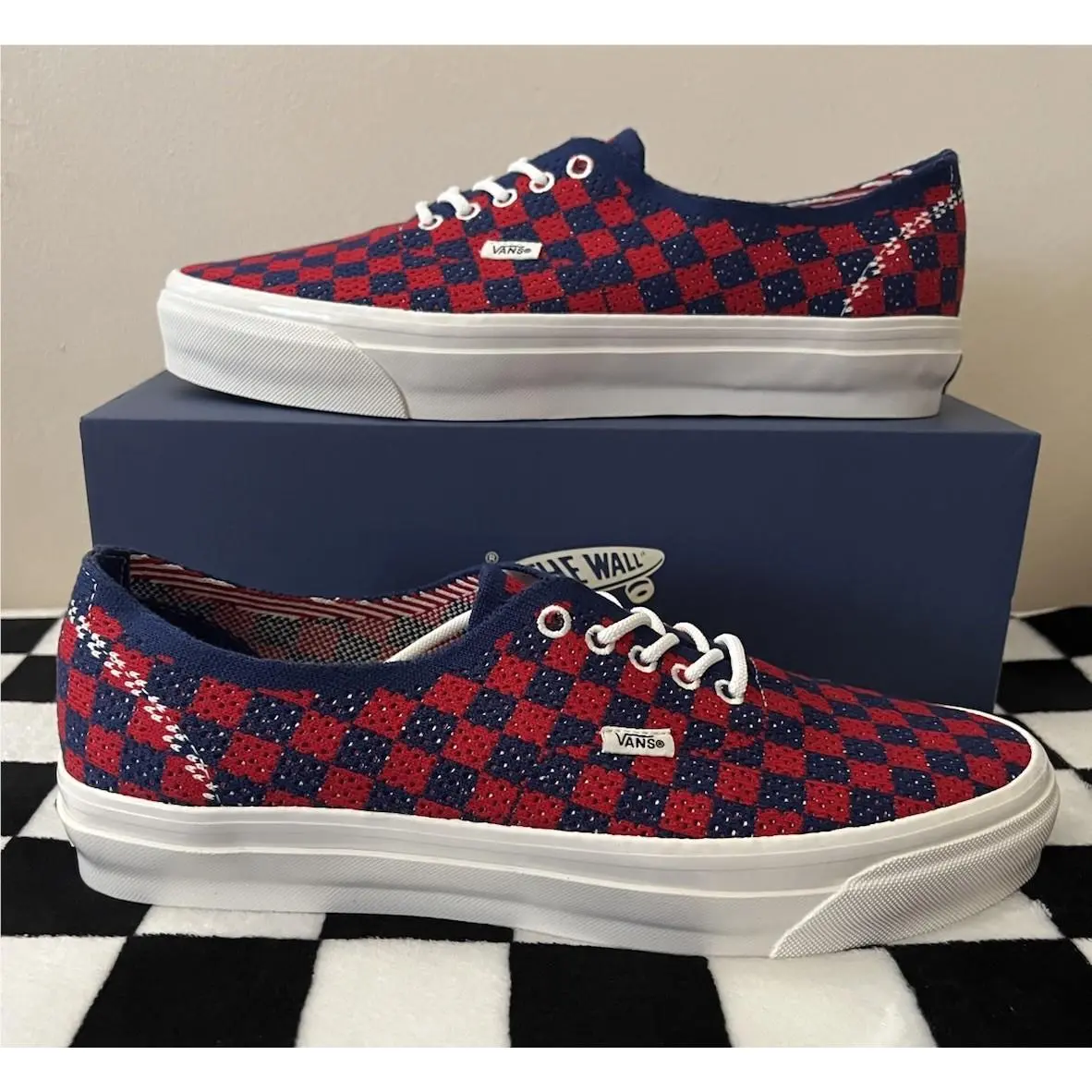 Vans shoes - VANS Premium Authentic - Premium Authentic - VN000EJCRDB - Checkerboard Red/Blue 1
