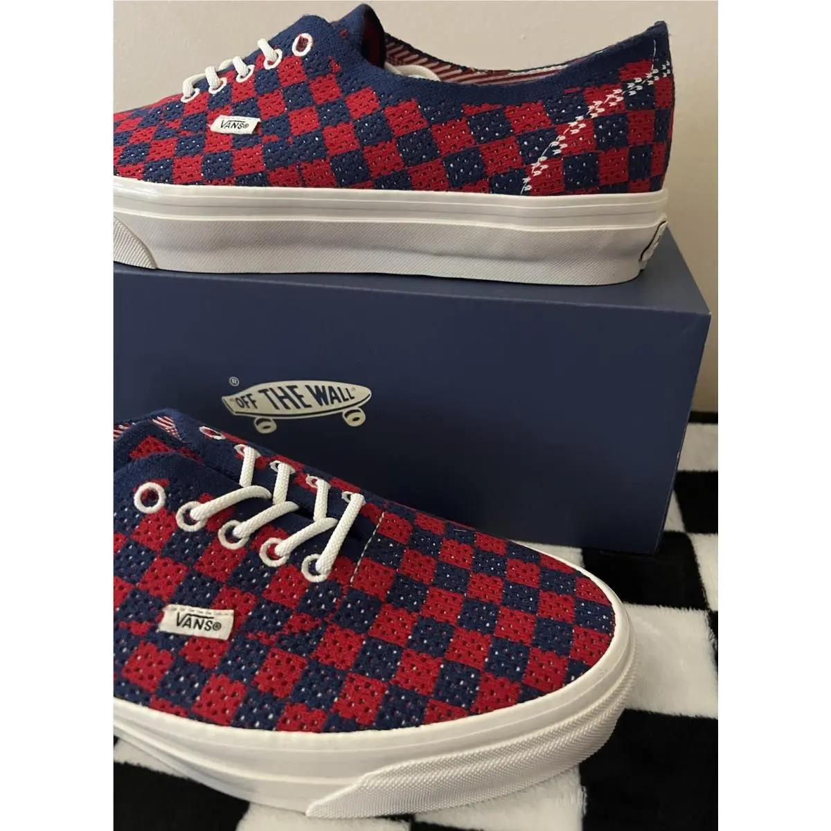 Vans shoes - VANS Premium Authentic - Premium Authentic - VN000EJCRDB - Checkerboard Red/Blue 2