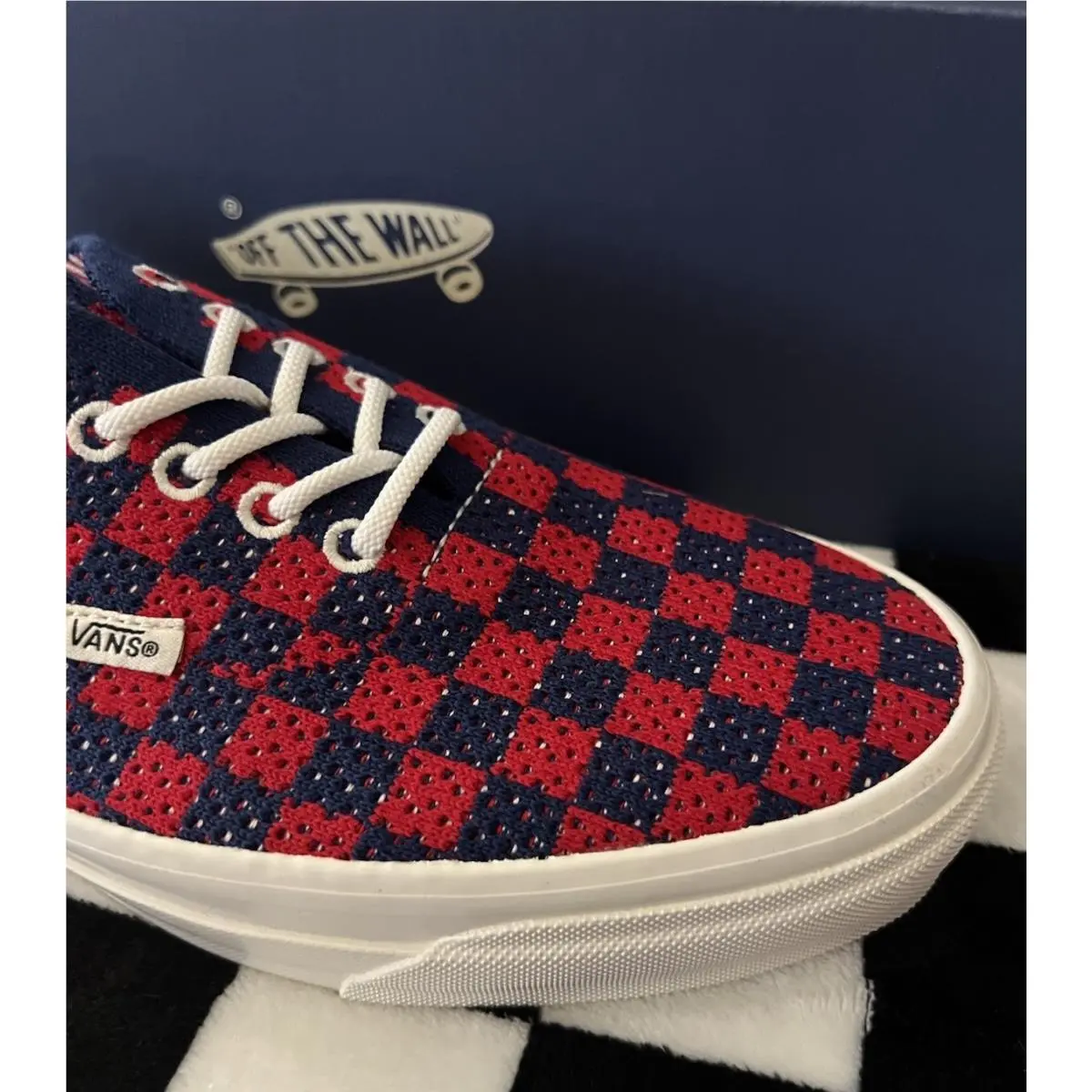 Vans shoes - VANS Premium Authentic - Premium Authentic - VN000EJCRDB - Checkerboard Red/Blue 3