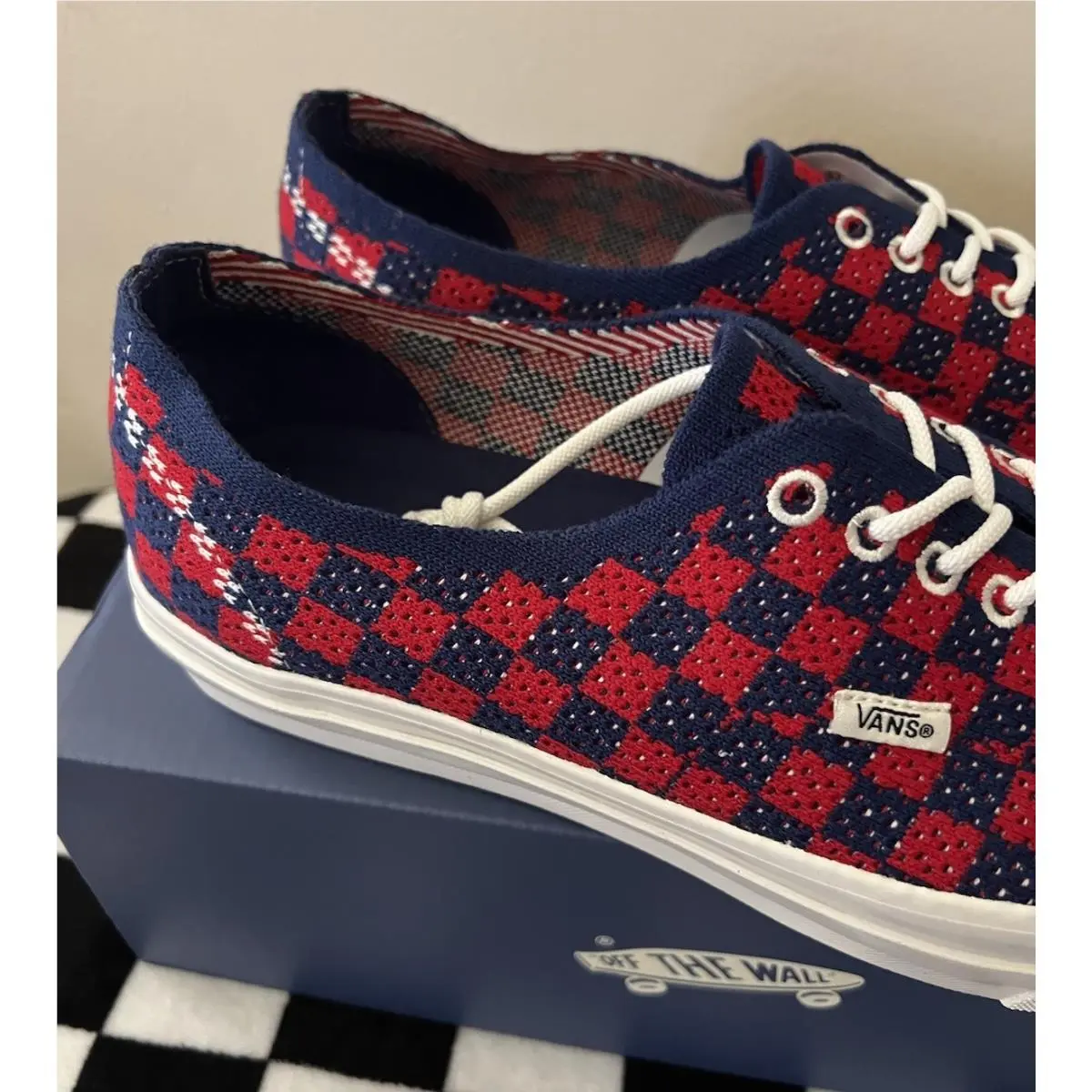 Vans shoes - VANS Premium Authentic - Premium Authentic - VN000EJCRDB - Checkerboard Red/Blue 5