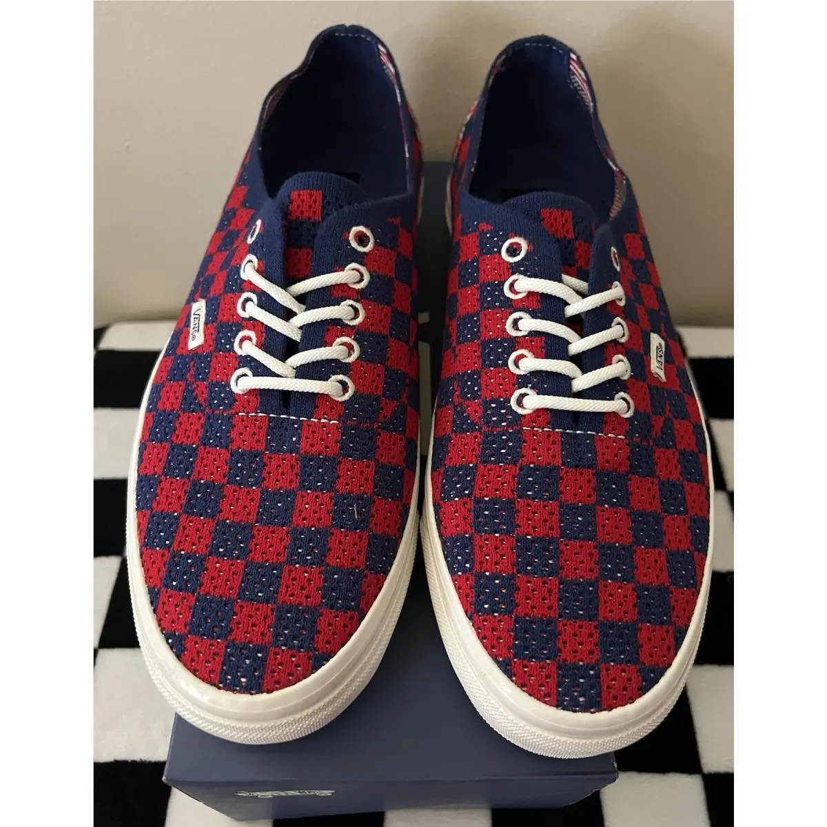 Vans shoes - VANS Premium Authentic - Premium Authentic - VN000EJCRDB - Checkerboard Red/Blue 7