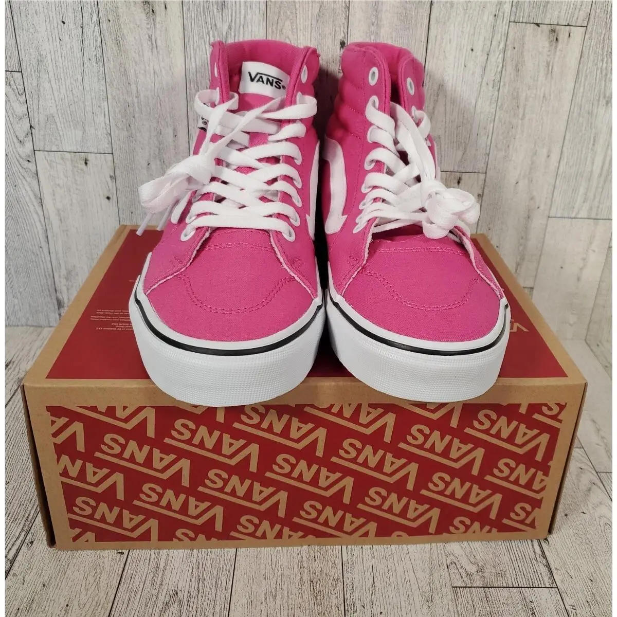 Shoes Girls Size 7 Pink Filmore Hi Fuschia Canvas Sneaker Lace Up by Vans