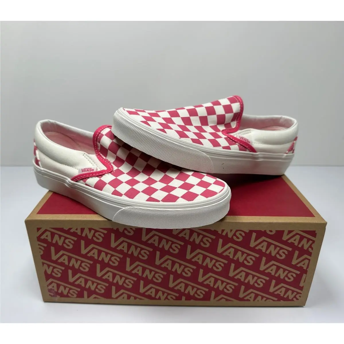 Classic Slip-on Shoes Checkerboard Honeysuckle Size M6 W7.5 01S by Vans
