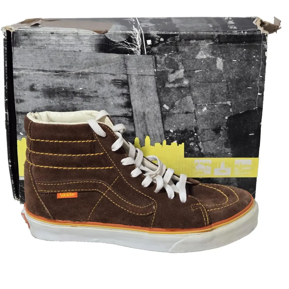 Unisex Sk8-Hi Top Sneakers Shoes City Pack Brown Size M7.5 W9 by Vans