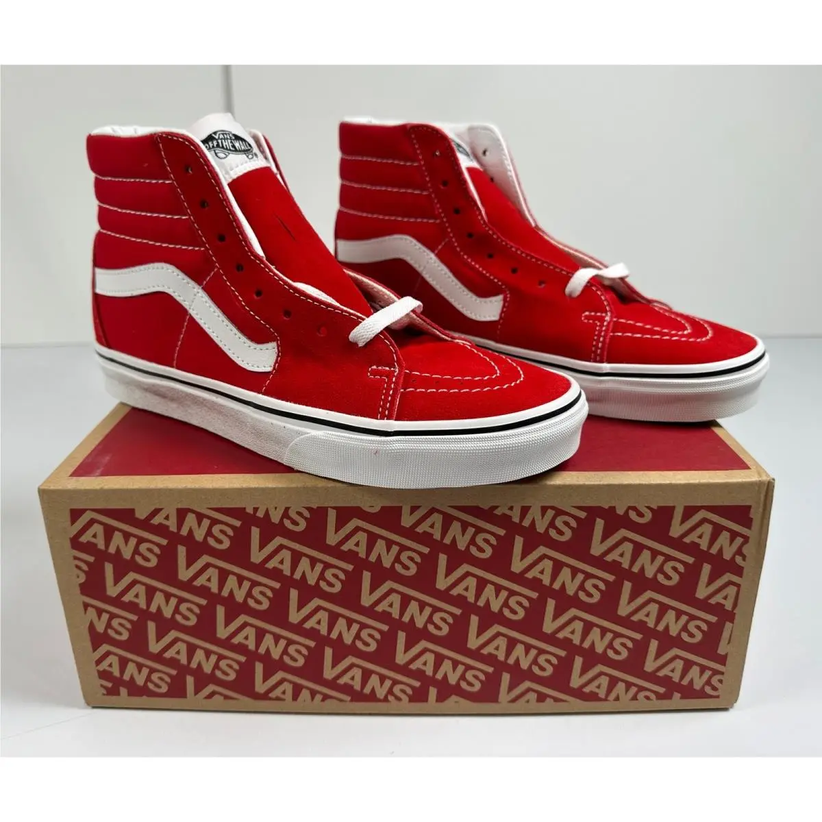 Men`s Skate SK8-HI Sneakers Racing Red/true White Size M7.5 W9 024S by Vans