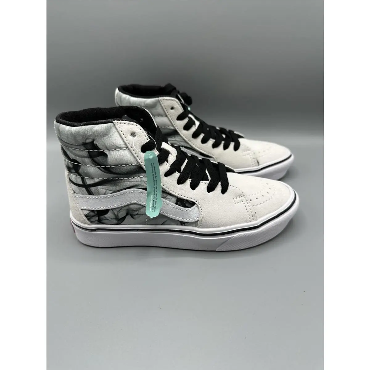 Comfycush Sk8-Hi Afterdark Skate Shoes White Suede Canvas Women`s Size 5 by Vans