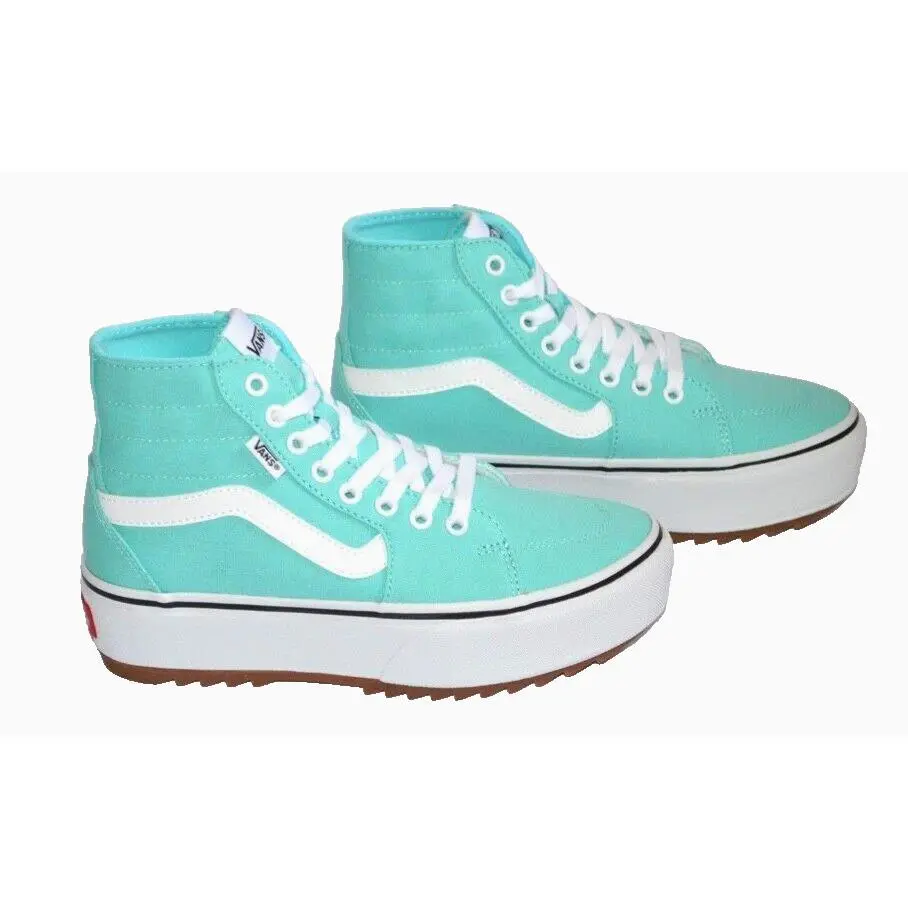 Vans Canvas Aqua Sky Filmore Hi Tapere Shoes Women`s Size 8