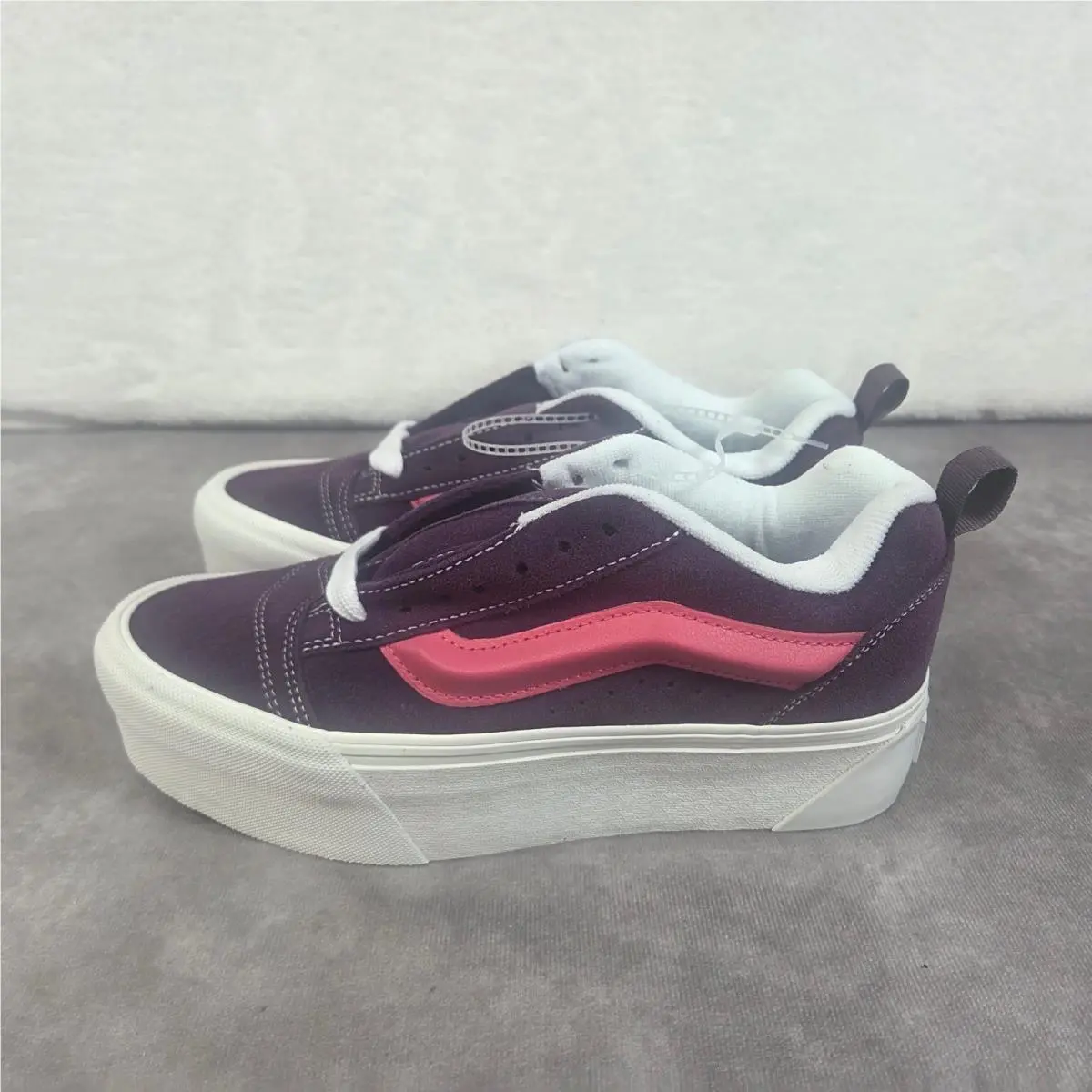 Knu Stack Purple Suede Pink Sidestripe Platform Sneakers Womens 8 Mens 6.5 by Vans