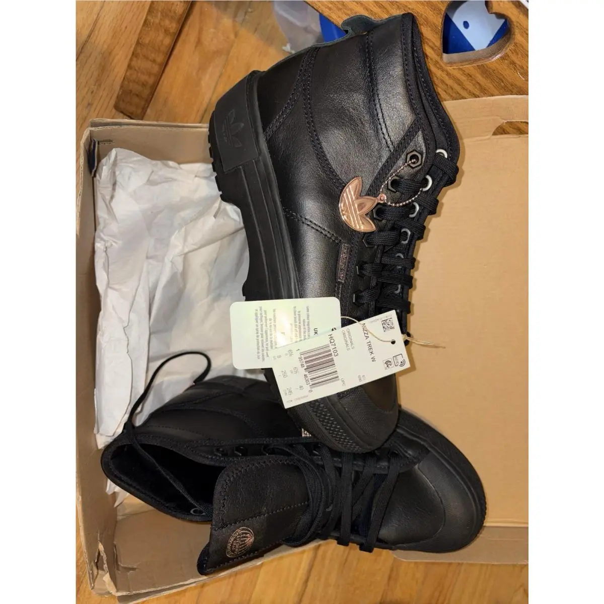 st  Nizza Trek W/originals Platform Black Leather Womens Shoes by Adidas