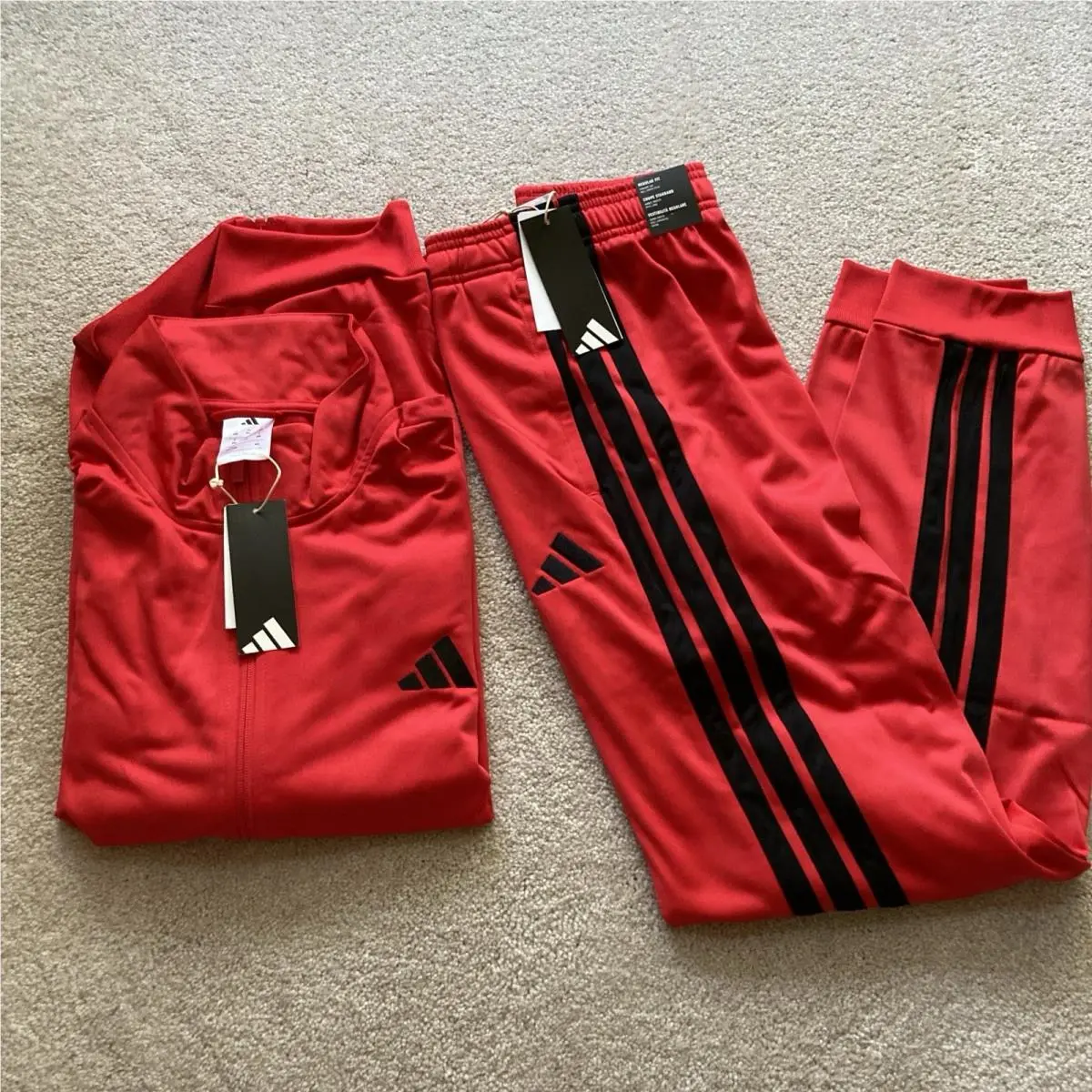 Men`s Red Tracksuit Jacket Pant Xxl 2XL Full Suit by Adidas