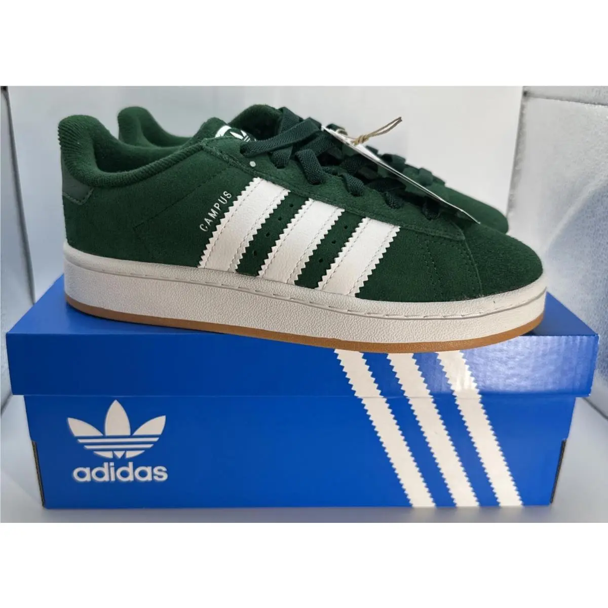 Campus 00S Elastic Lace Shoes Kids Size 2.5 Green by Adidas