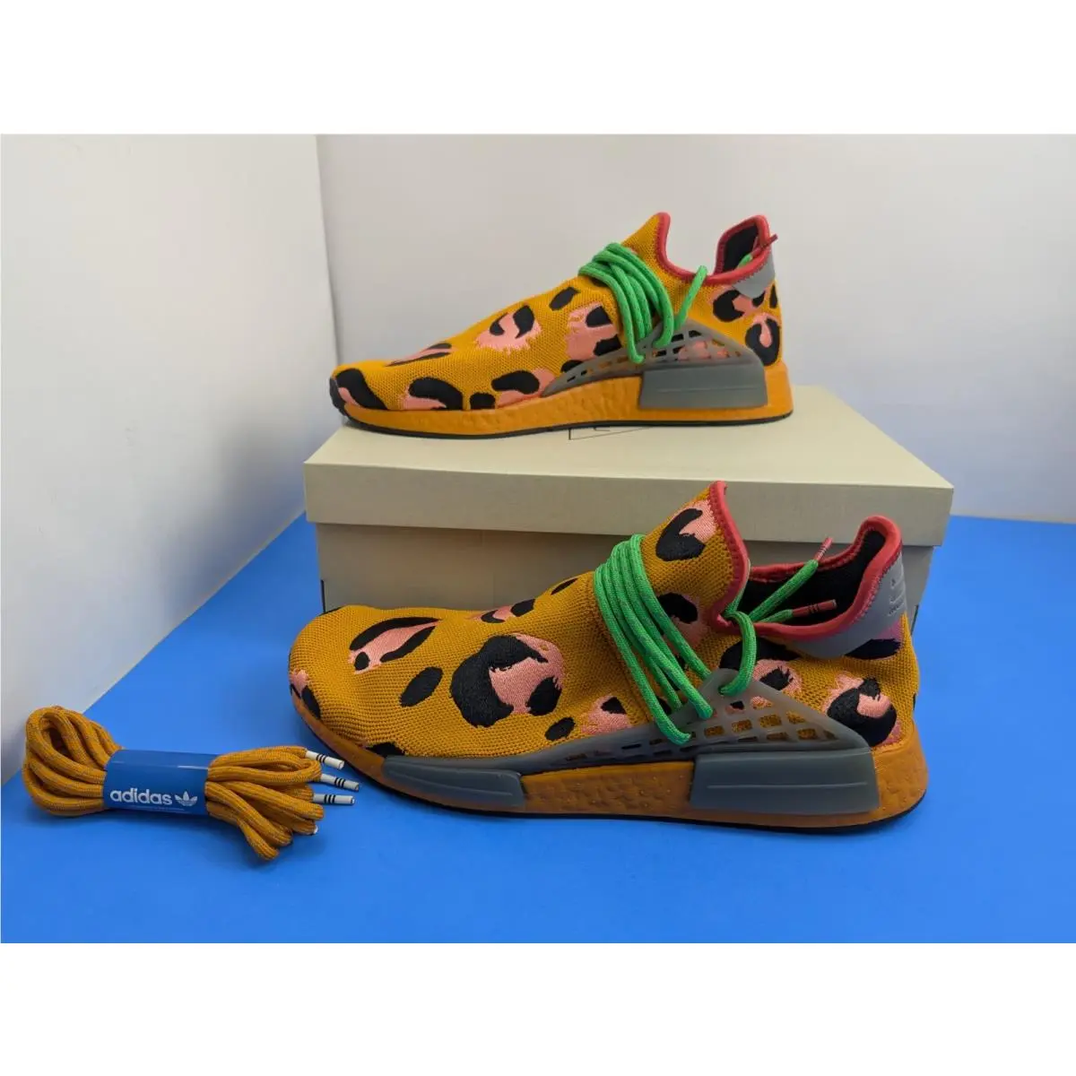 Pharrell Williams Nmd Human Race Orange Animal Print Men’s Size 13 by Adidas