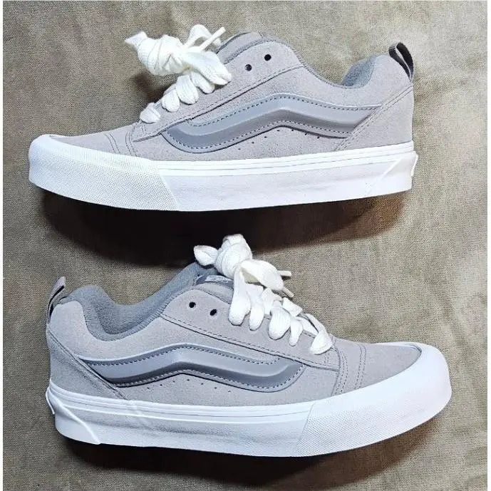 Knu Skool Suede Grey True White Chunky Shoe Men 6.5 Women 8 Nwot 507452 by Vans