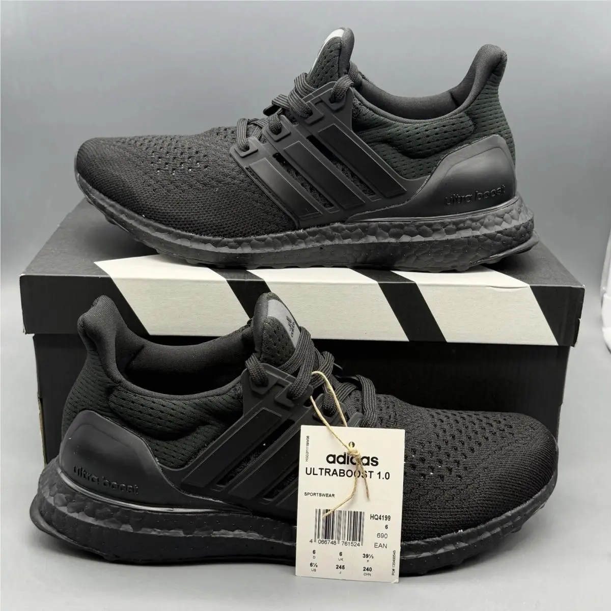 Adidas Ultraboost 1.0 Men 6.5 Womens 7.5 Running Training Gym Shoes Triple Black