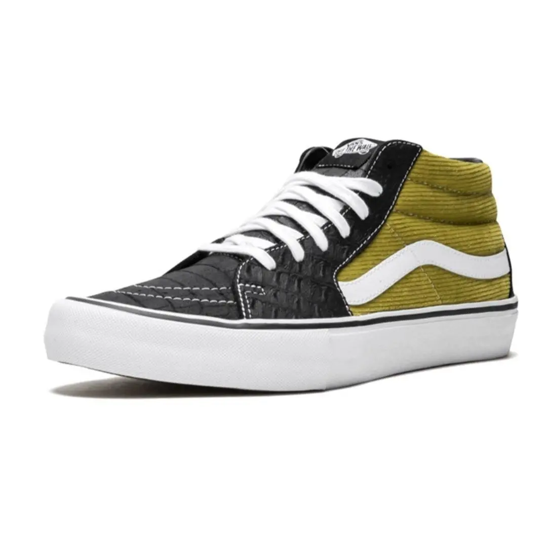Supreme  Sk8-Mid Pro Croc Suede Corduroy Mustard Black VN0A347UPUH Mens 12 by Vans