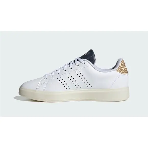 Advantage 2.0 Court Womens 7.5 White Leopard Leather Sneakers IG9182 by Adidas