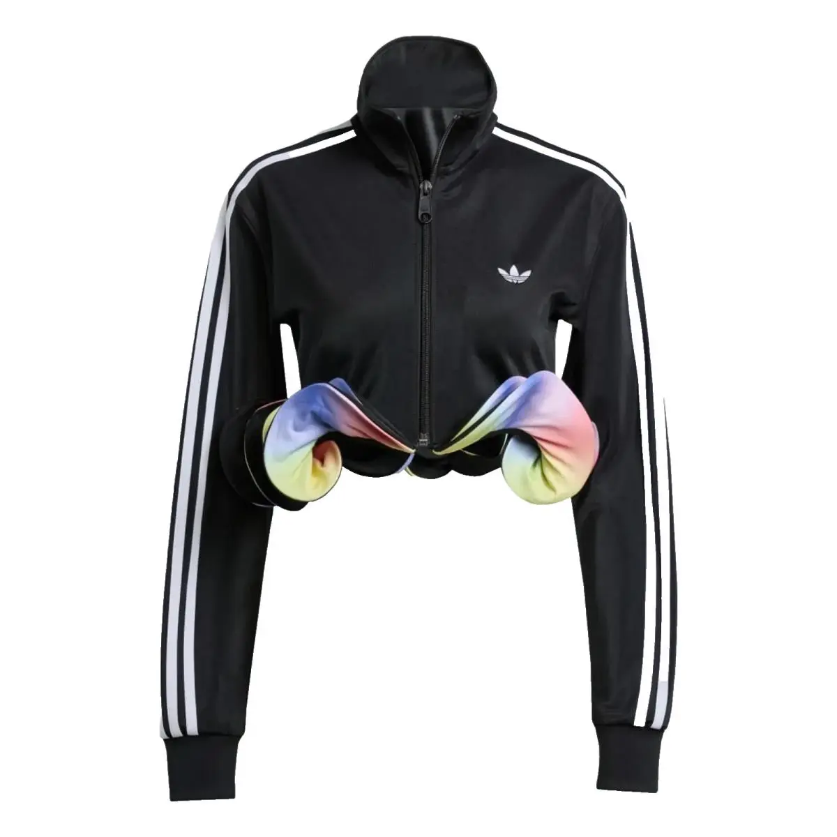 x Jeremy Scott Ruffle Track Top Women’s Sz US 6 Black JW0828 by Adidas