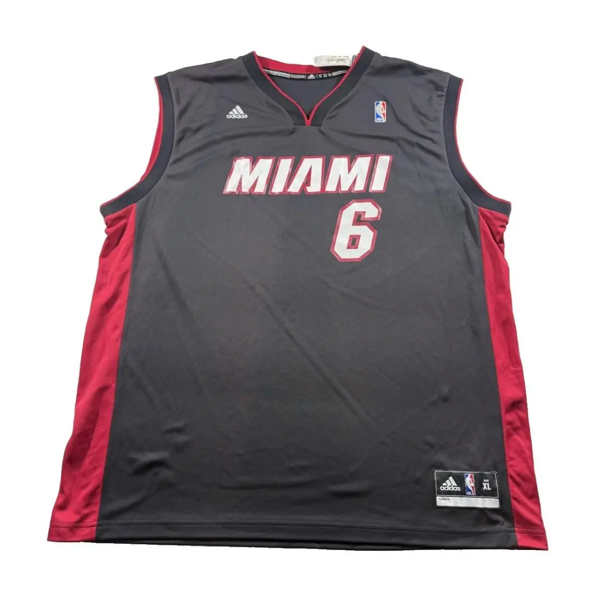 Lebron James Miami Heat Basketball Black Jersey Mens Size XL Adidas