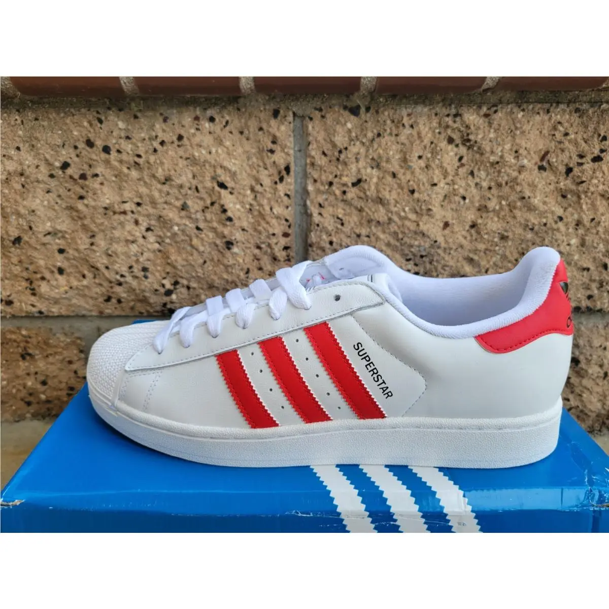 Adidas Superstar 2 Shoes Men’s Size 11 White Better Scarlet Core Black JQ4728