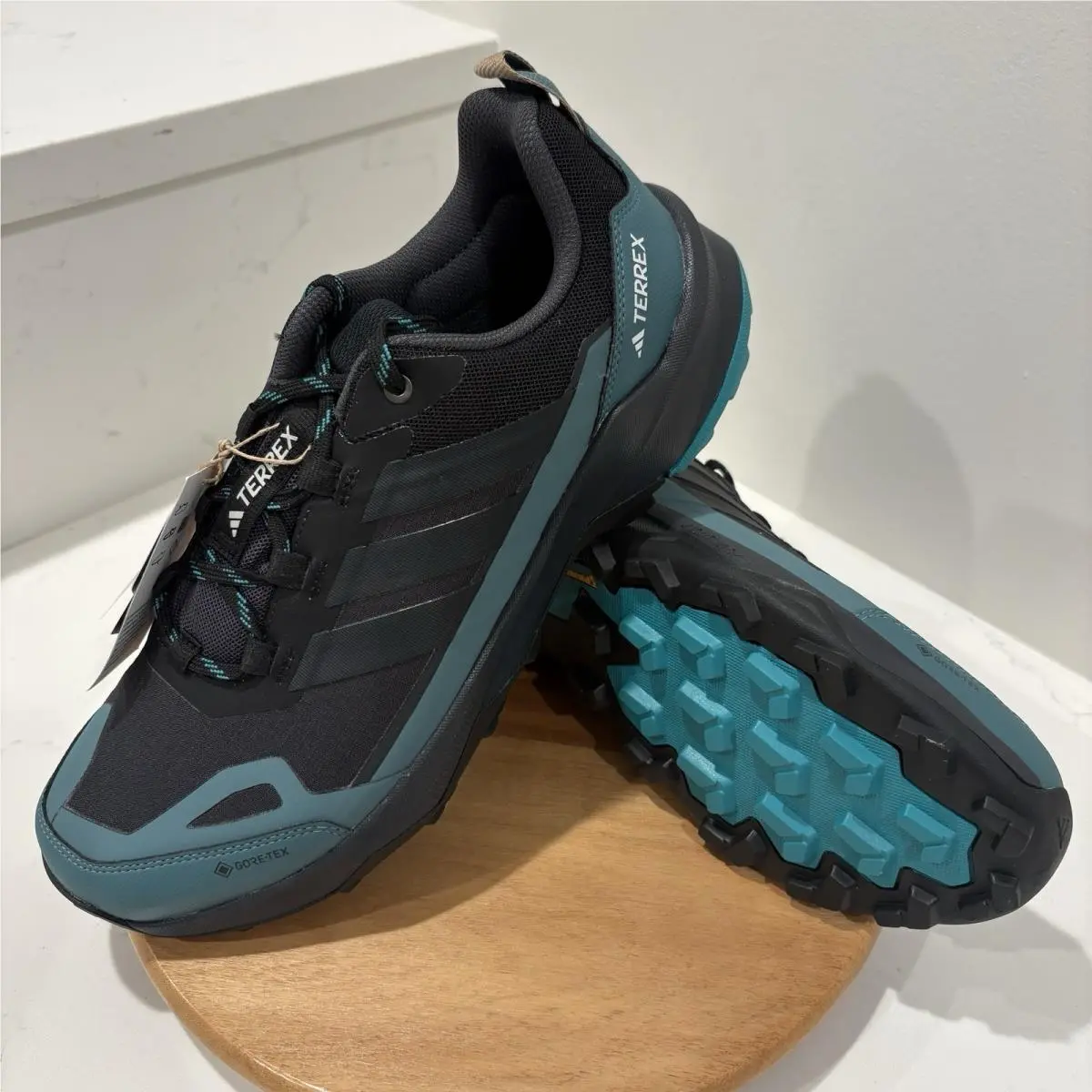 Terrex Skychaser AX5 Gtx Mens 11 Gore-tex Hiking Shoes Black Teal JQ2209 by Adidas