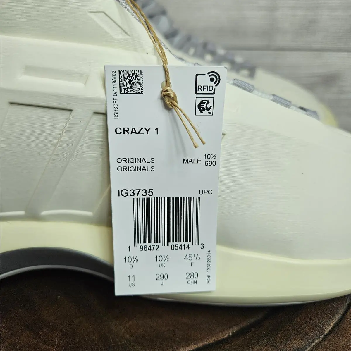 Adidas shoes - adidas Crazy 1 - Crazy - Ivory, Manufacturer: Cream White/Light Solid Grey/Active Purple 6