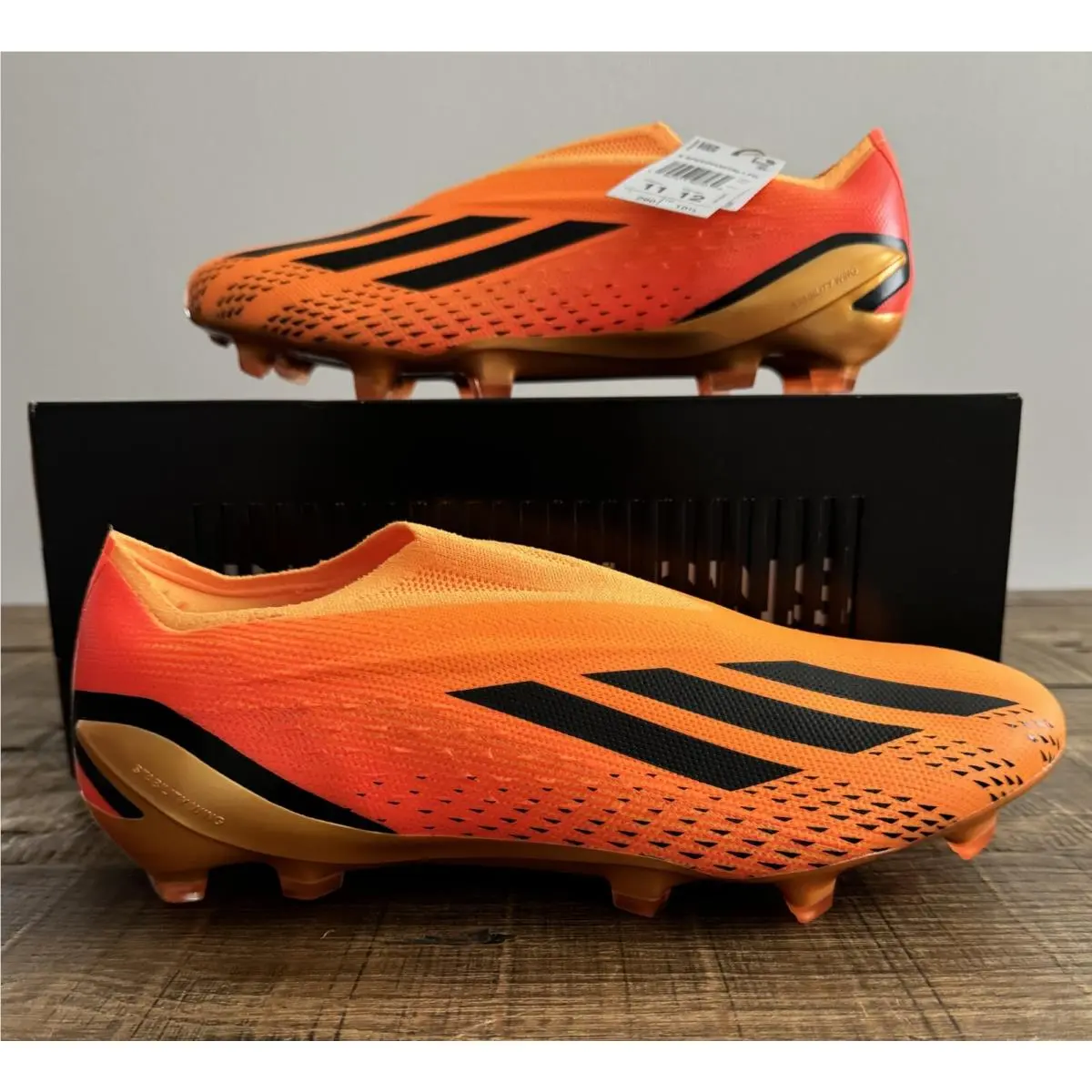 Adidas X Speedportal + FG Gold Black Laceless Soccer Cleats GZ5131 Men`s Size 11