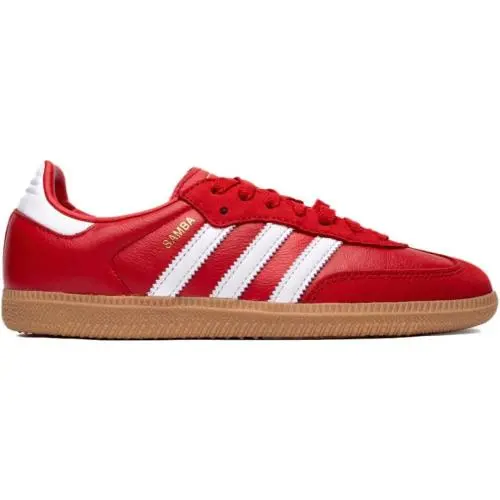 Samba OG Womens Sneaker White / Scarlet Red Size - 10 by Adidas