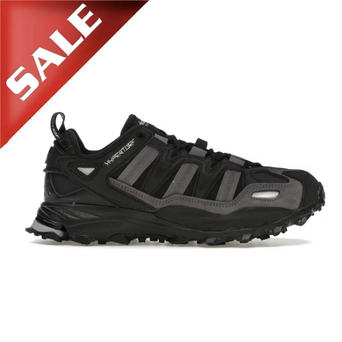 Size 4  Hyperturf Core Black Silver Metallic Trace Grey by Adidas