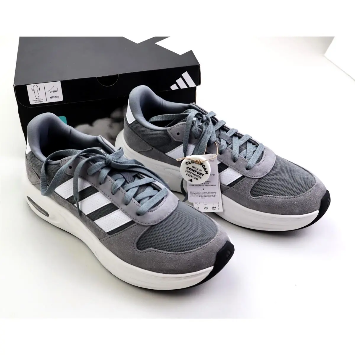 Adidas Cloudfoam Cuxxion 80S KJ4265 Men`s Shoes Size 12 Wide Sneakers Comfort