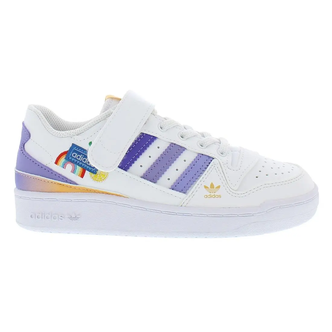 Forum Low El Boys Shoes Size 10.5 Color: White/purple by Adidas