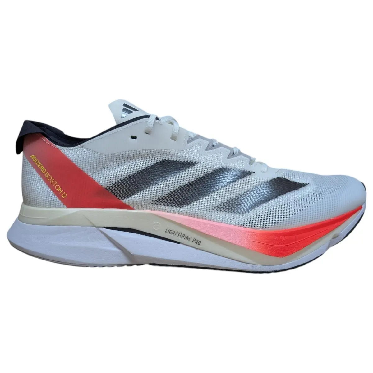 Adidas Womens Adizero Boston 12 - White Aurora Solar Red - US Size 11.5 - IF9210