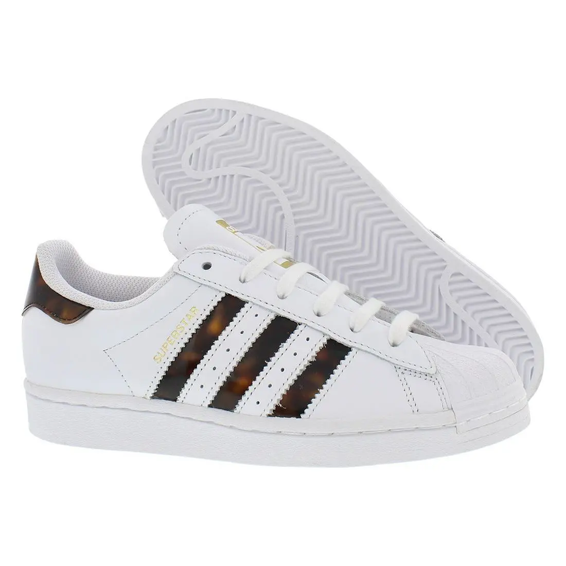Adidas Superstar Womens Shoes Size 9 Color: White/brown