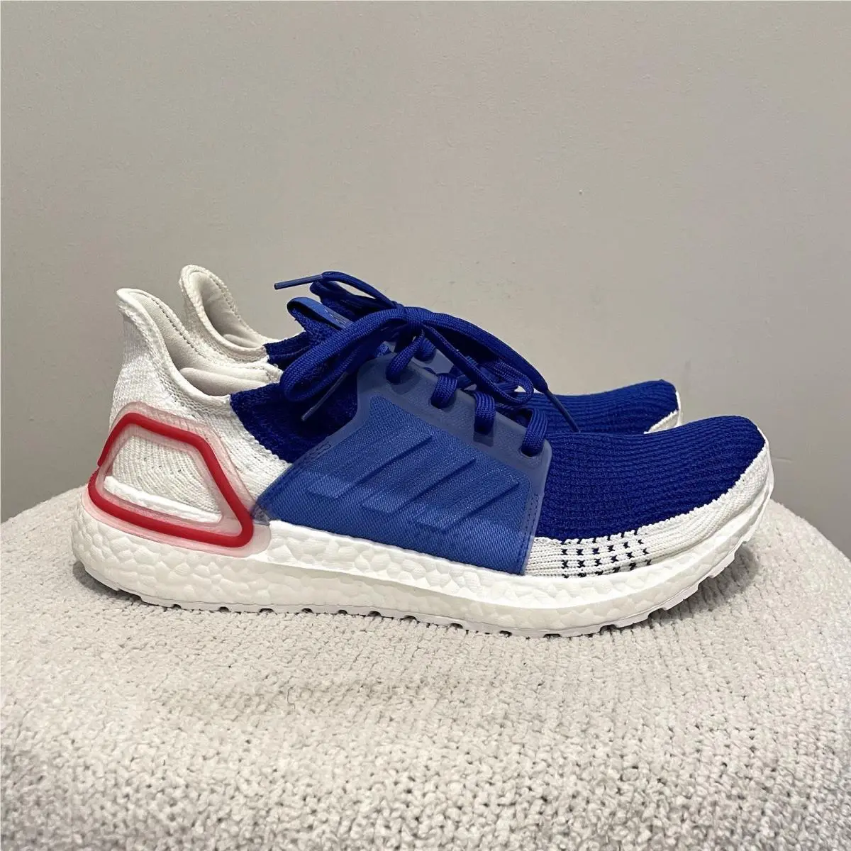 Adidas Men`s 9 Ultraboost Running Shoes EF1340 White Blue Red