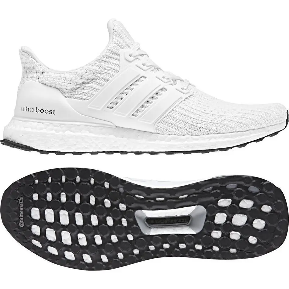 Adidas Ultra Boost 4.0 Men`s Triple White Running Shoes US 8.5