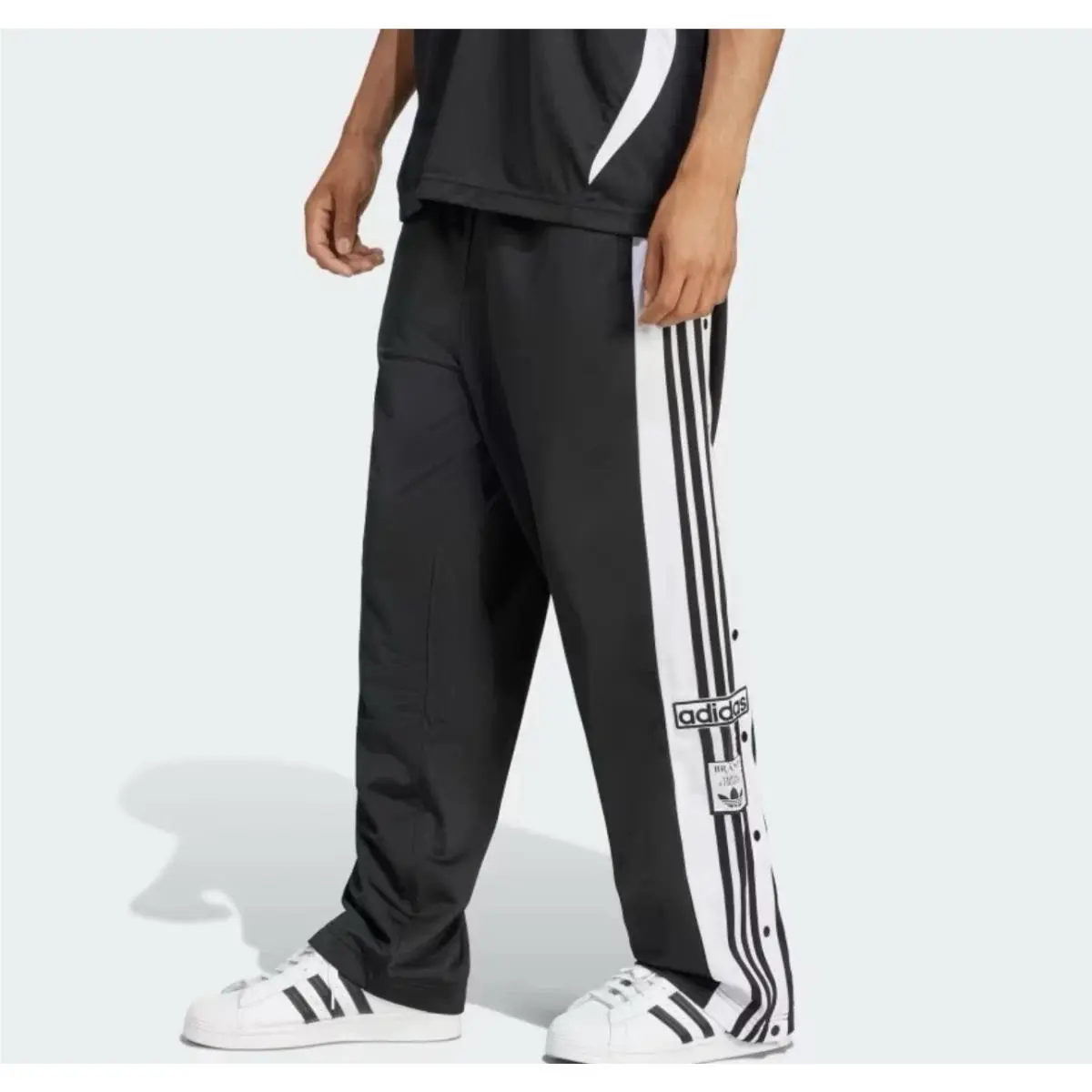 Originals Men`s L Adibreak Snap Track Pants Black White JP3760 Large by Adidas