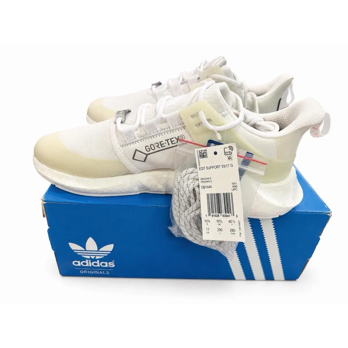 Men`s Eqt Support 93/17 Boost Gtx Shoes Triple White Size 11 DB1444 by Adidas