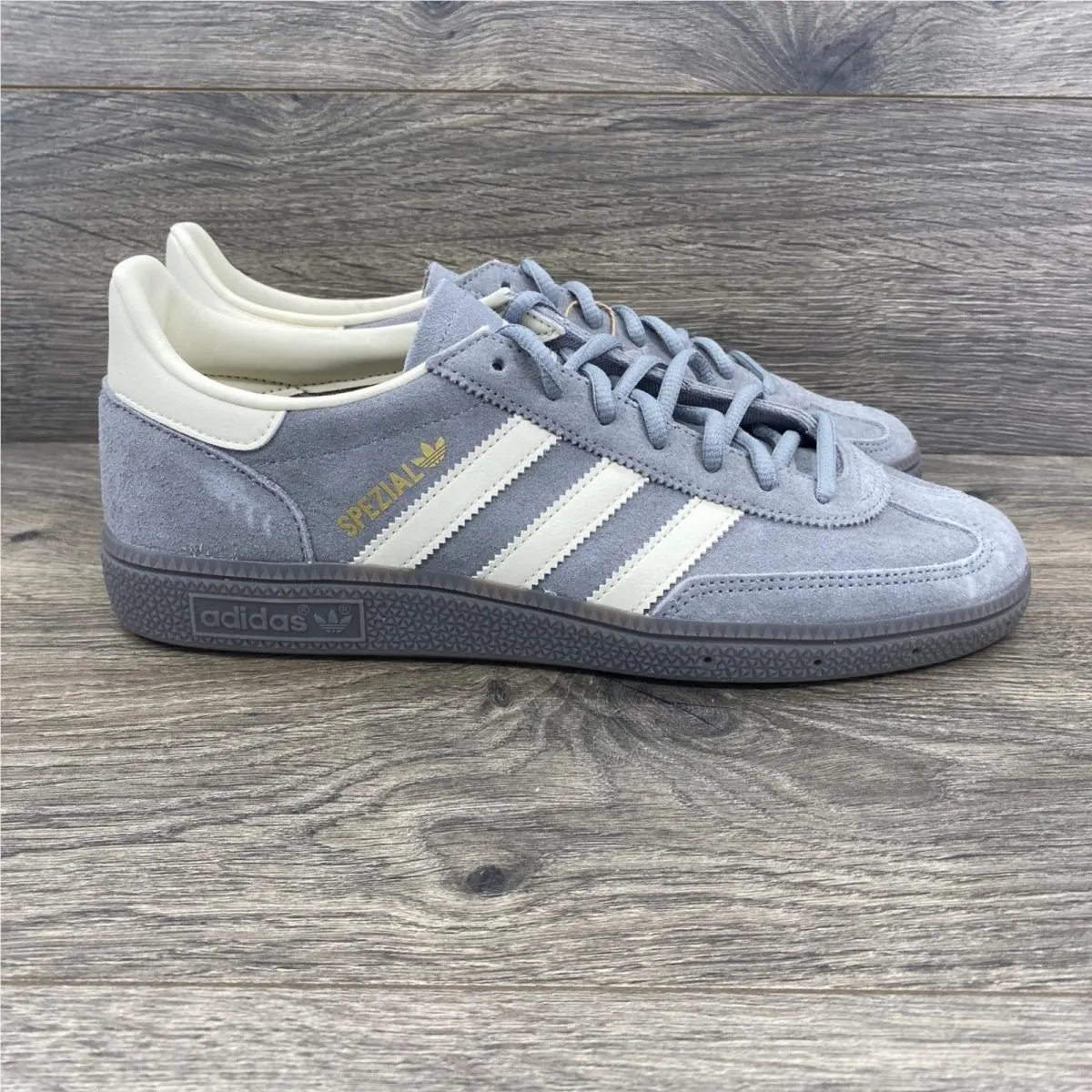 Handball Spezial Sneakers Mens 8.5 Grey Cream White JI4486 Suede Retro by Adidas