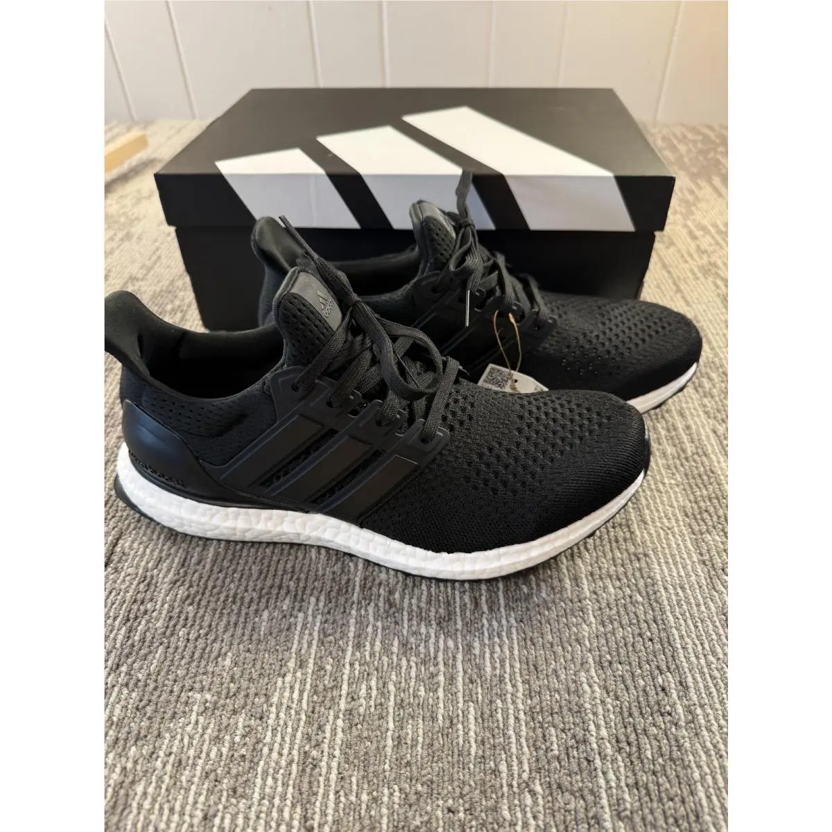 Ultraboost 1.0 Shoes Mens Size 8.5 Black Running Sneakers HQ4201 by Adidas