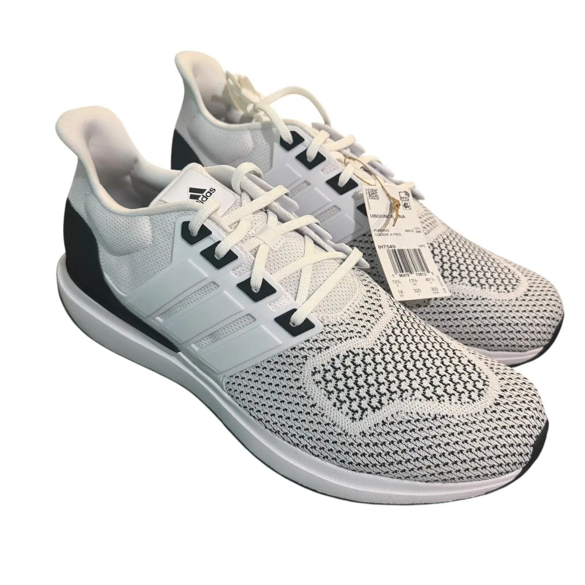 Ubounce Dna Running Shoes Men Size 14 White Black IH7549 by Adidas