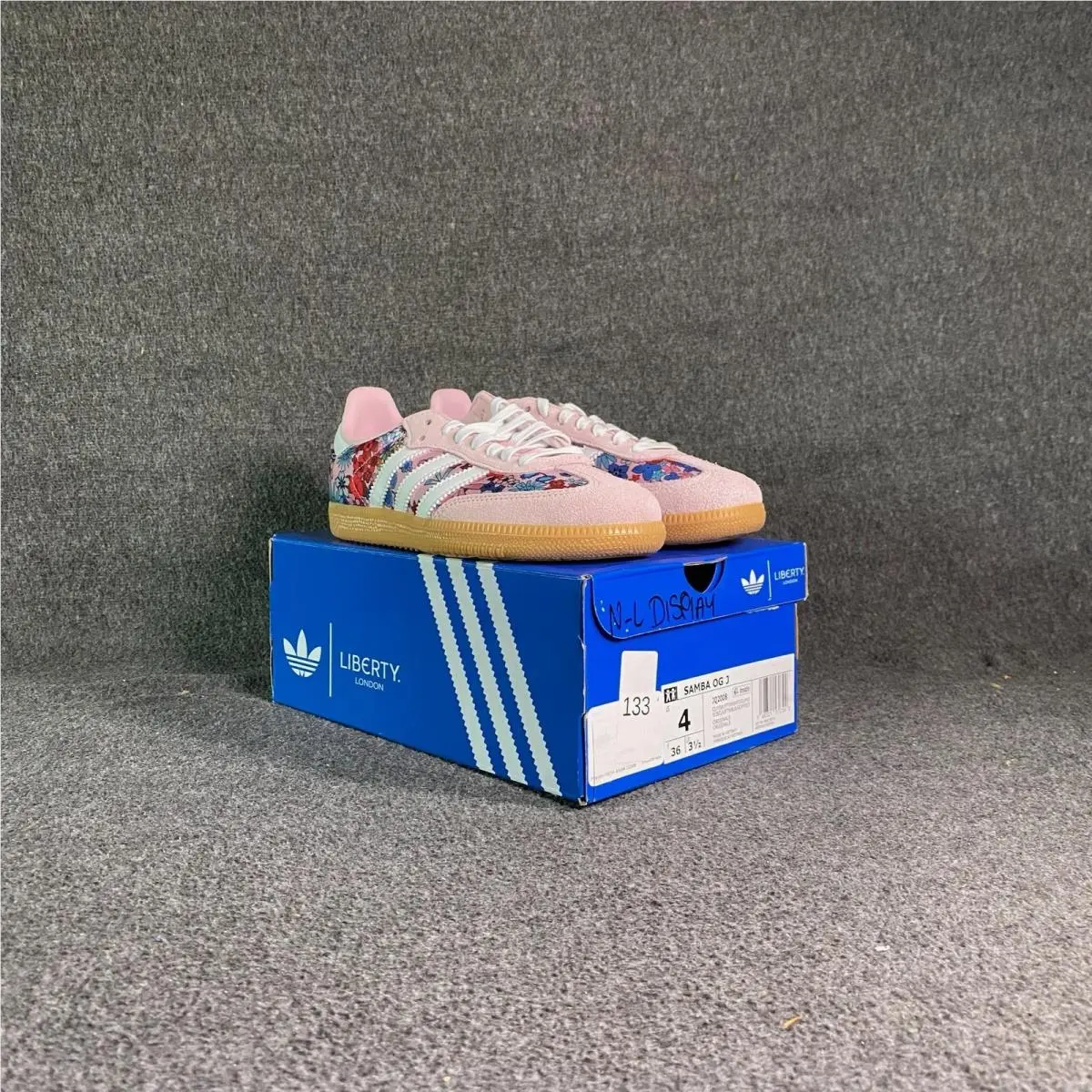 Adidas Samba OG J Liberty London Clear Pink Floral Kids Size 4 Sneakers JQ2008
