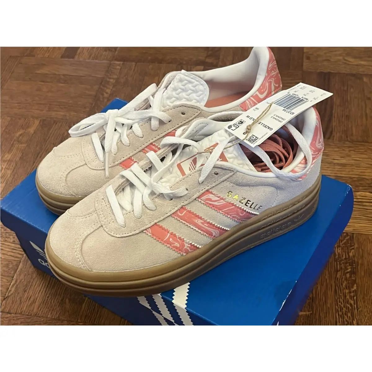 Adidas Gazelle Bold Putty Mauve Gum Sole” Pink Colorway Women`s Size 5 ID 3739