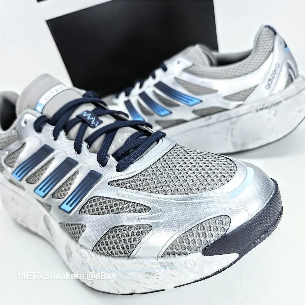 Adidas US 10 Men`s Grey Blue Silver Swirlfoam Retro Adizero Aruku JS0052